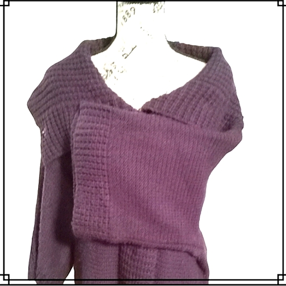 Vintage Tally Ho Oversized Exaggerated Collar Cardigan Sweater Size Lg - Picture 6 of 11